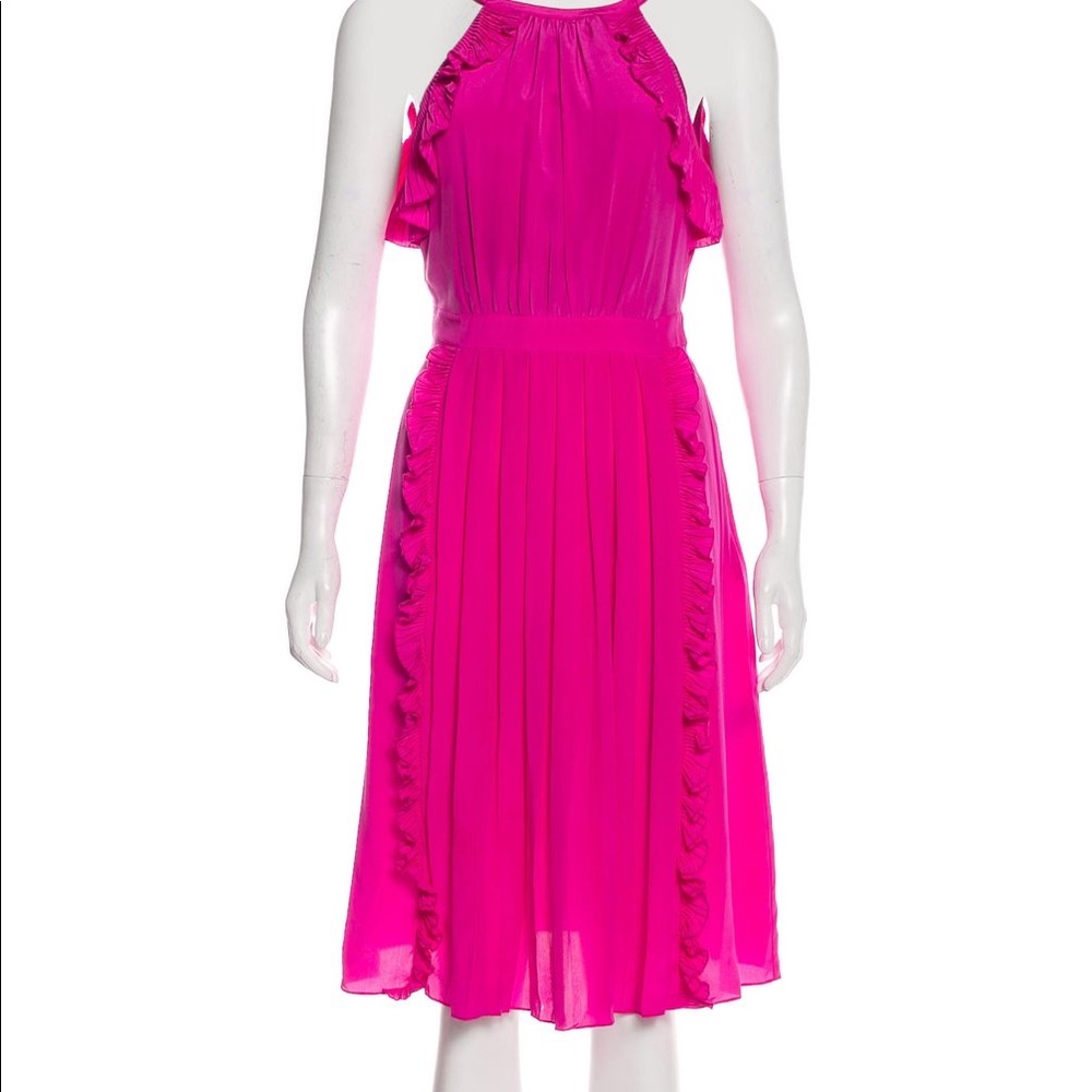 Tibi Hot Pink Silk Dress